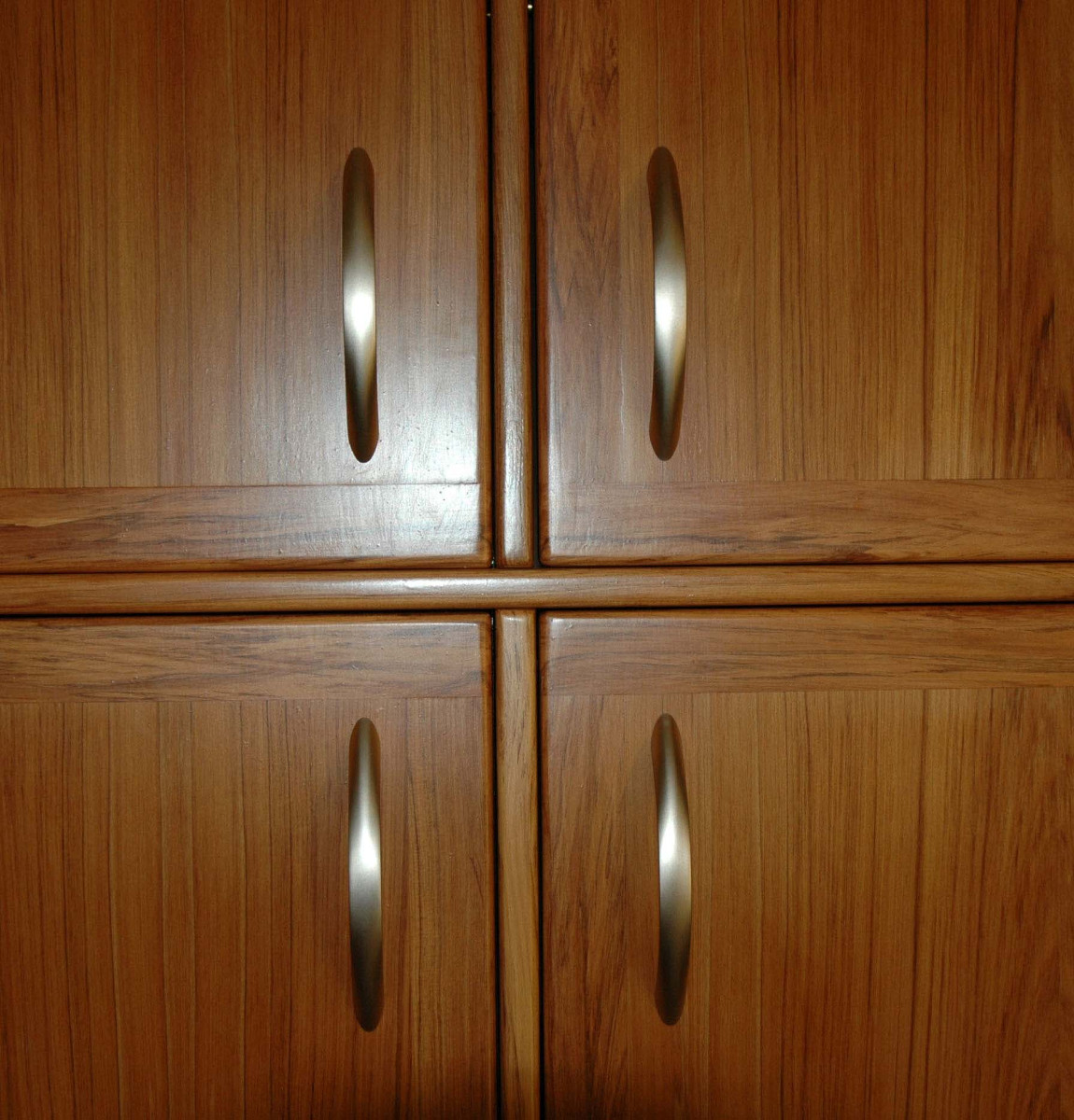 Detail of a wardrobe in Rimu timber.