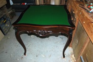 Antique card table restored