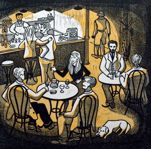 Café Scene Print