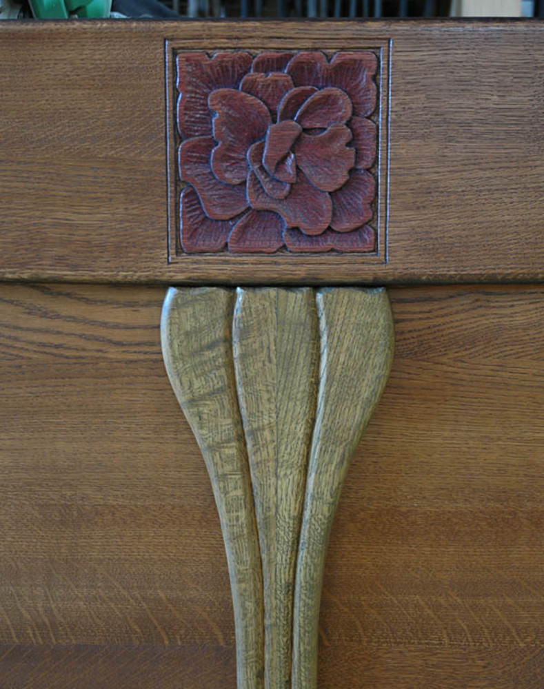 Art Deco Rose, stem and leaves